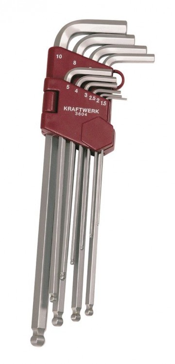 1 kraftwerk stiftsleutelset inbus kogelkop 10delig 3604