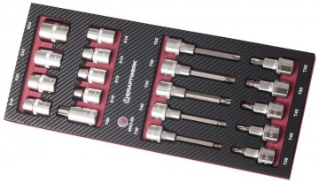 Kraftwerk doppenassortiment torx 12 19delig 490305